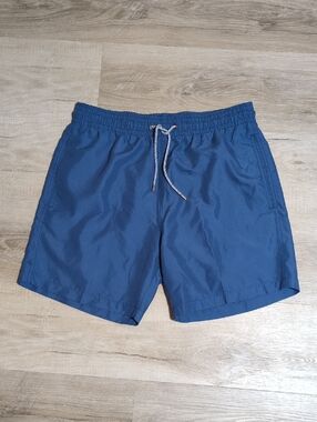 Trunks Surf & Swim Men's Blue Swim Trunks with Elastic Waist